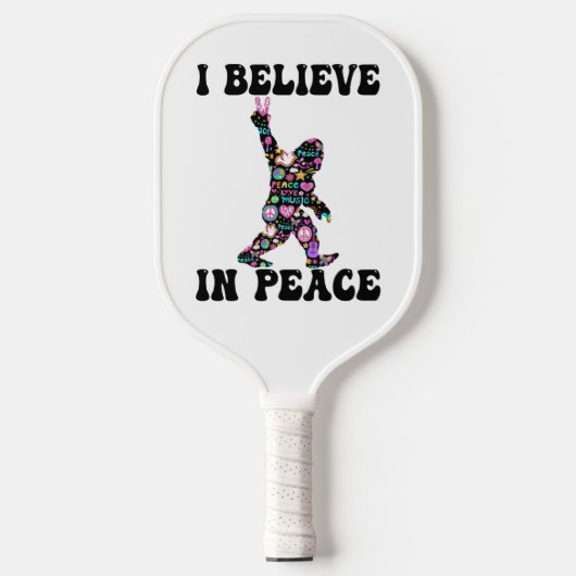 Funny Bigfoot geloof ik in vrede Pickleball Paddle (Voorkant)