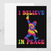 Funny Bigfoot geloof ik in vrede Save The Date (Voorkant / Achterkant)