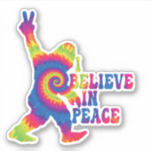 Funny Bigfoot geloof ik in vrede Sticker (Voorkant)