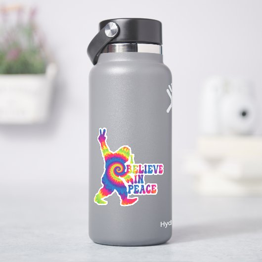 Funny Bigfoot geloof ik in vrede Sticker (HydroFlask)