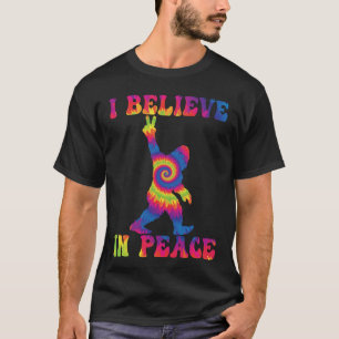 Funny Bigfoot geloof ik in vrede T-shirt
