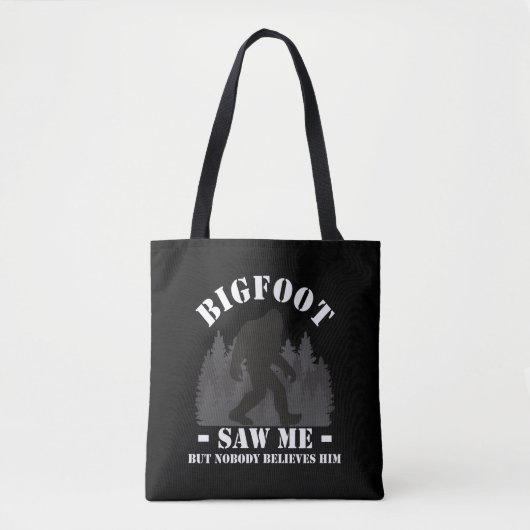 Funny Bigfoot gelooft ieve Forest Funny Sasquatch  Tote Bag (Voorkant)