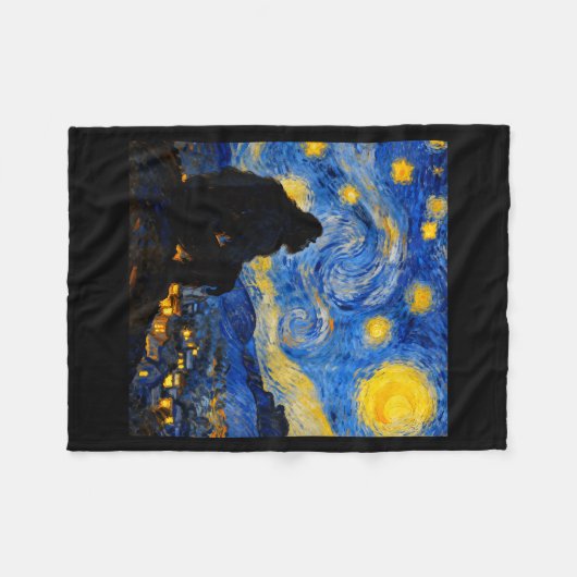 Funny Bigfoot Graphic Van Gogh Style Sasquatch Sta Fleece Deken (Voorkant (Horizontaal))