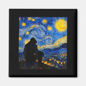 Funny Bigfoot Graphic Van Gogh Style Sasquatch Sta Magneet (Voorkant)