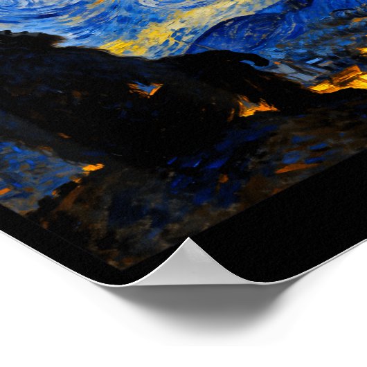 Funny Bigfoot Graphic Van Gogh Style Sasquatch Sta Poster (Hoek)