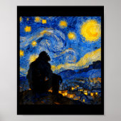 Funny Bigfoot Graphic Van Gogh Style Sasquatch Sta Poster (Voorkant)