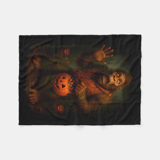 Funny Bigfoot Halloween Fleece Deken (Voorkant (Horizontaal))