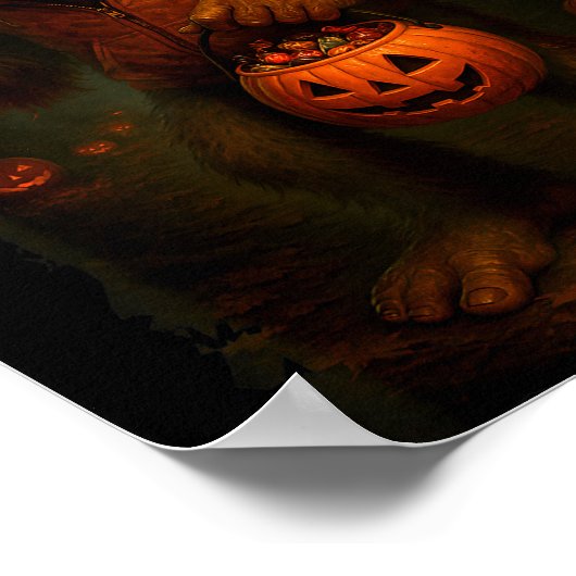 Funny Bigfoot Halloween  Poster (Hoek)