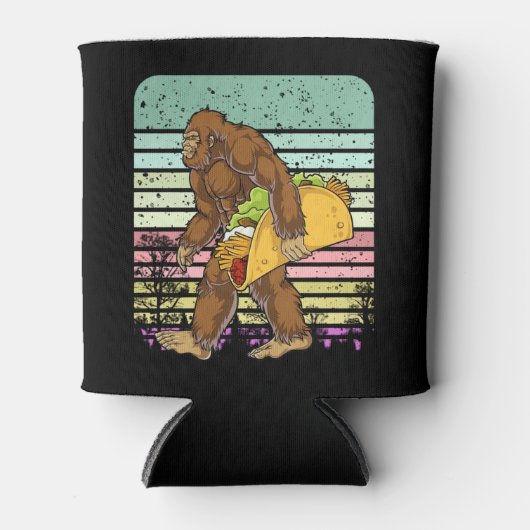 Funny Bigfoot Holding A Taco Blikjeskoeler (Voorkant)
