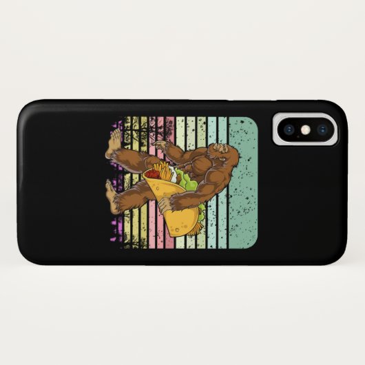 Funny Bigfoot Holding A Taco Case-Mate iPhone Case (Achterkant (horizontaal))