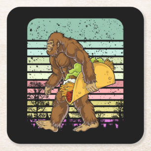 Funny Bigfoot Holding A Taco Kartonnen Onderzetters