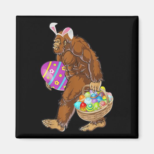 Funny Bigfoot Hunting Easter Eggs Magneet (Voorkant)
