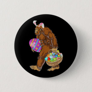 Funny Bigfoot Hunting Easter Eggs Ronde Button 5,7 Cm