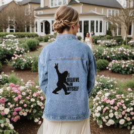Funny Bigfoot-ik geloof in mezelf Denim Jacket