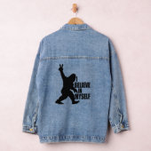 Funny Bigfoot-ik geloof in mezelf Denim Jacket (Hangar)