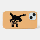 Funny Bigfoot-ik geloof in mezelf iPhone 15 Case (Achterkant horizontaal)