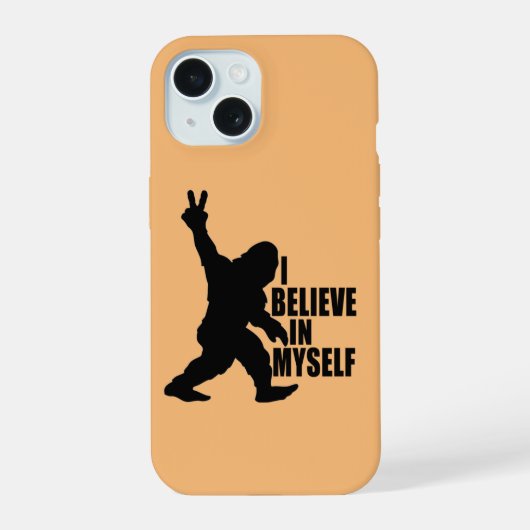 Funny Bigfoot-ik geloof in mezelf iPhone 15 Case (Achterkant)