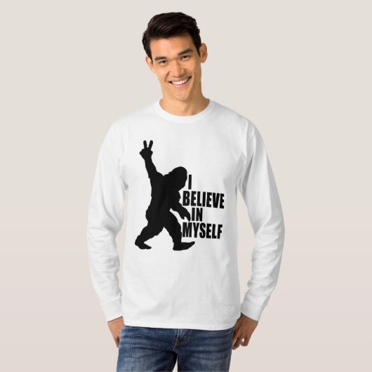 Funny Bigfoot-ik geloof in mezelf T-shirt (Voorkant volledig)
