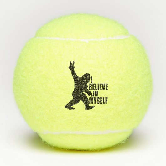 Funny Bigfoot-ik geloof in mezelf Tennisballen (Voorkant)