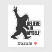 Funny Bigfoot-ik geloof in mijn zelfklever Sticker (Vel)