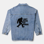 Funny Bigfoot-ik geloof niet in mensen Denim Jacket (Achterkant)