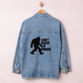 Funny Bigfoot-ik geloof niet in mensen Denim Jacket (Hangar)