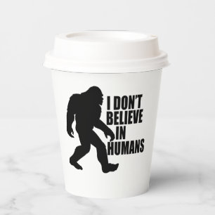 Funny Bigfoot-ik geloof niet in mensen Papieren Bekers