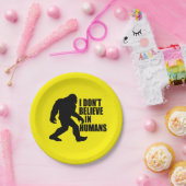 Funny Bigfoot-ik geloof niet in mensen Papieren Bordje (Feest)