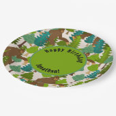 Funny Bigfoot in het Bos Papieren Bordje (Gekanteld)