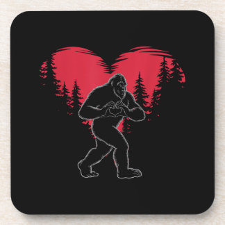 Funny Bigfoot in Love Heart Happy Valentine's Day Bier Onderzetter