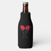 Funny Bigfoot in Love Heart Happy Valentine's Day Flesjeskoeler (Fles Voorkant)