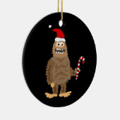 Funny Bigfoot in Santa hat Kerstmis Cartoon Keramisch Ornament (Rechts)