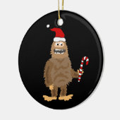 Funny Bigfoot in Santa hat Kerstmis Cartoon Keramisch Ornament (Links)