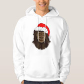Funny Bigfoot in Santa Hat Sasquatch Humor Hoodie (Voorkant)