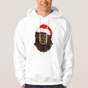 Funny Bigfoot in Santa Hat Sasquatch Humor Hoodie