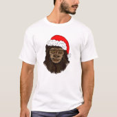 Funny Bigfoot in Santa Hat Sasquatch Humor T-shirt (Voorkant)