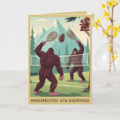 Funny Bigfoot Kaart (Gele Bloem)