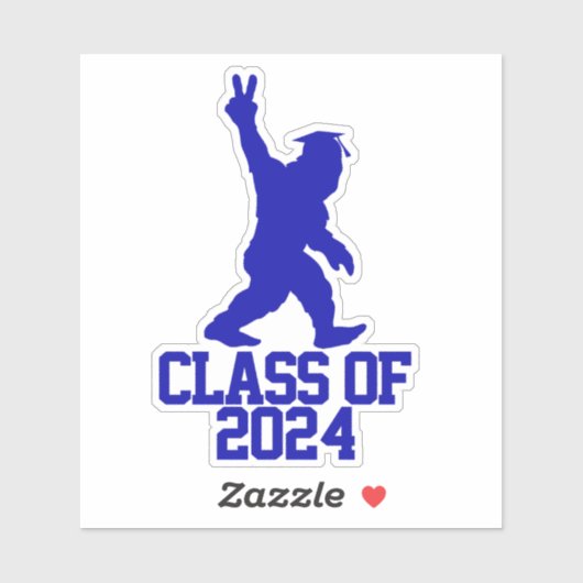Funny Bigfoot Klasse van 2024 - Afstuderen 2024 Sticker (Vel)