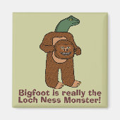 Funny Bigfoot Loch Ness Monster Magneet (Voorkant)