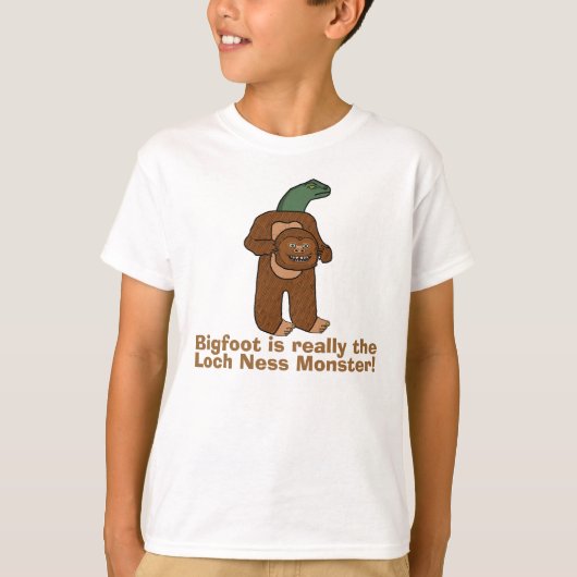 Funny Bigfoot Loch Ness Monster T-shirt (Voorkant)