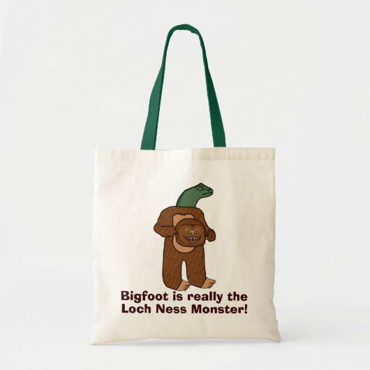 Funny Bigfoot Loch Ness Monster Tote Bag (Voorkant)