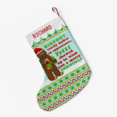 Funny Bigfoot Merry Kerstmis Sasquatch Pun Kleine Kerstsok (Achterkant (Hangend))