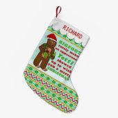 Funny Bigfoot Merry Kerstmis Sasquatch Pun Kleine Kerstsok (Voorkant (Hangend))