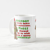 Funny Bigfoot Merry Kerstmis Sasquatch Pun Koffiemok (Voorkant links)