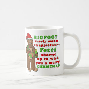 Funny Bigfoot Merry Kerstmis Sasquatch Pun Koffiemok