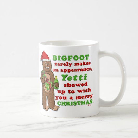Funny Bigfoot Merry Kerstmis Sasquatch Pun Koffiemok (Rechts)