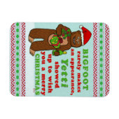 Funny Bigfoot Merry Kerstmis Sasquatch Pun Magneet (Horizontaal)