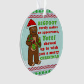 Funny Bigfoot Merry Kerstmis Sasquatch Pun Ornament (voorkant)