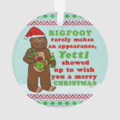 Funny Bigfoot Merry Kerstmis Sasquatch Pun Ornament (achterkant)