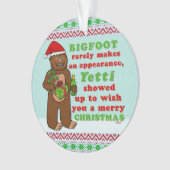 Funny Bigfoot Merry Kerstmis Sasquatch Pun Ornament (voorkant)